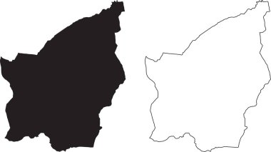 San Marino Haritası. Siyah siluet ülke haritası beyaz arka planda izole edildi. Beyaz arka planda siyah bir taslak. Vektör dosyası