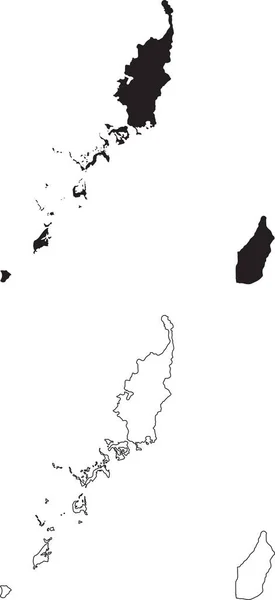 Peta Palau Peta Negara Siluet Hitam Terisolasi Dengan Latar Belakang - Stok Vektor
