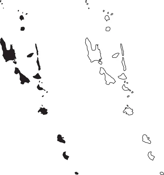 Vanuatu Karta Svart Siluett Land Karta Isolerad Vit Bakgrund Svart — Stock vektor