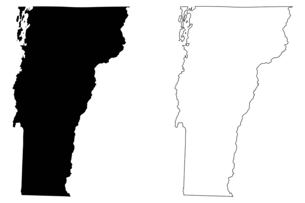 Vermont State Border Usa Mappa — Vettoriale Stock