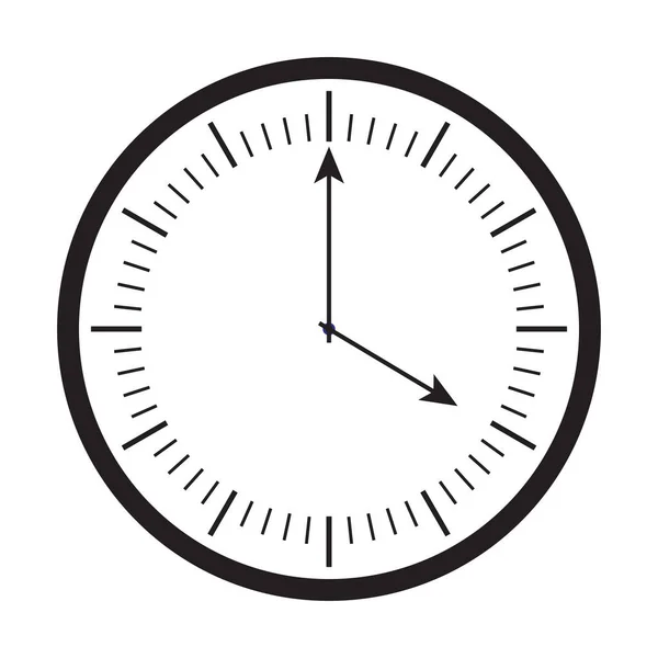 Икона Круглых Настенных Часов Черно Белая Иконка Аналоговых Настенных Часов — стоковый вектор