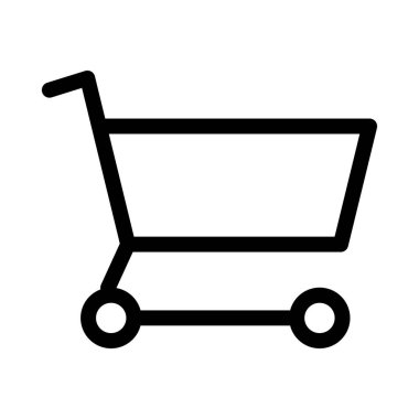 Alışveriş Arabası Kontrol Siyah ve Beyaz Dış Hatlar Simgesi