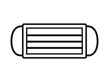 Yüz Maskesi Yatağı. Tıbbi yüz maskesi taslağı. Covid-19 koronavirüs için PPE. Vektör EPS