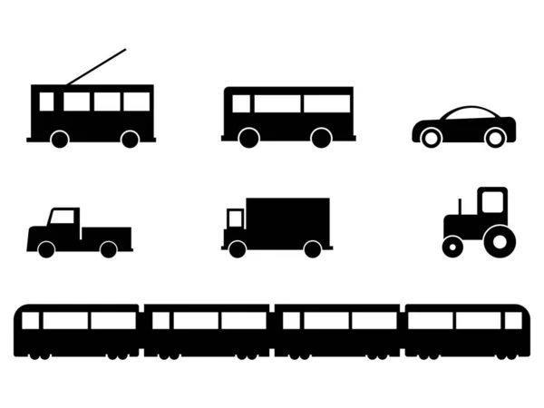Наземные Транспортные Средства Готовы Наземные Транспортные Средства Автобусный Тракторный Поезд — стоковый вектор