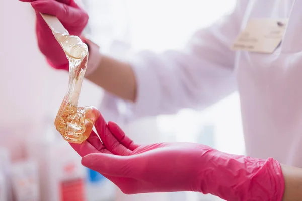 Wax Honey Epilation Process Epilation Parts Female Body Method Shugaring — 스톡 사진