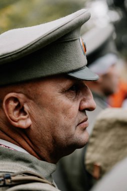 13.10.2019 Vinnitsa, Ukrayna: Almanya, Ukrayna ve Rusya 'dan askeri kulüplerin yer aldığı İkinci Dünya Savaşı askeri muharebelerinin yeniden inşasına sahne