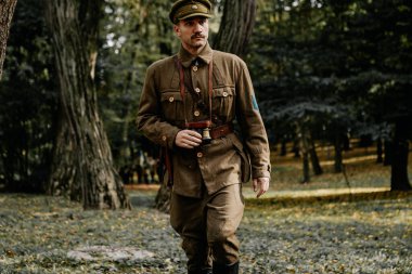 13.10.2019 Vinnitsa, Ukrayna: Almanya, Ukrayna ve Rusya 'dan askeri kulüplerin yer aldığı İkinci Dünya Savaşı askeri muharebelerinin yeniden inşasına sahne