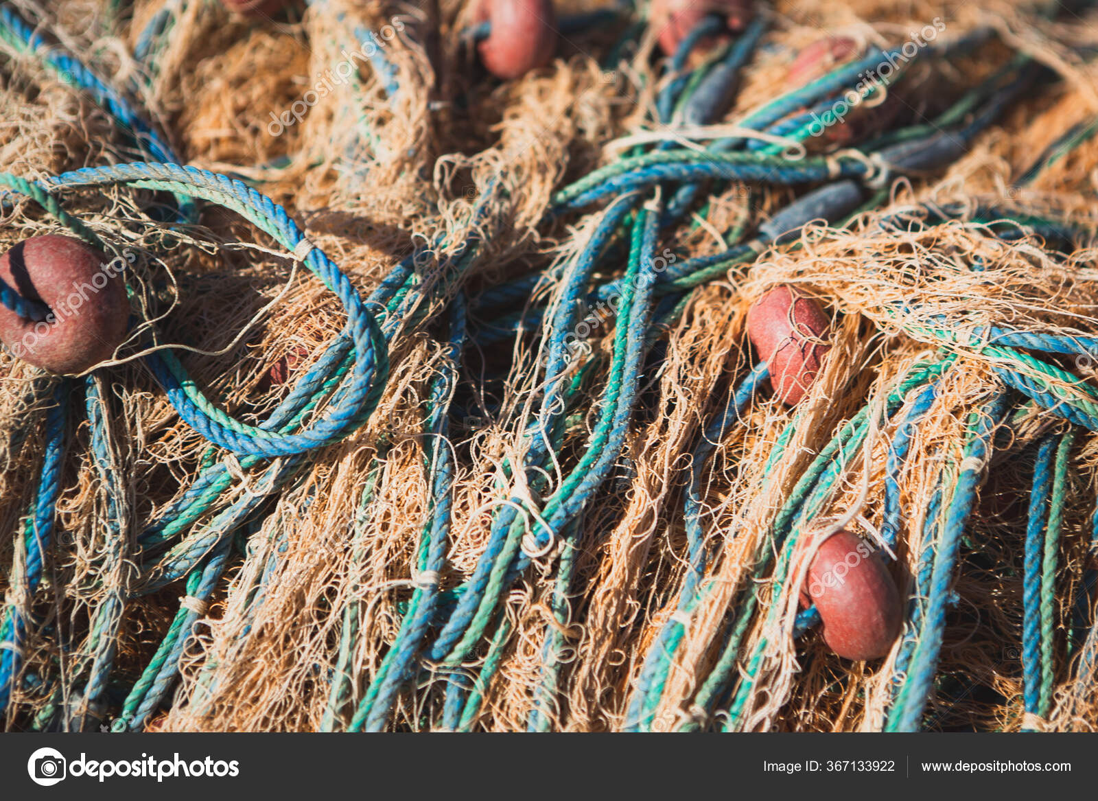 Bunch Old Fishing Nets Tangled Together Perfect Backdrop Fishermen — Stock  Photo © makarovmaximwork@gmail.com #367133922