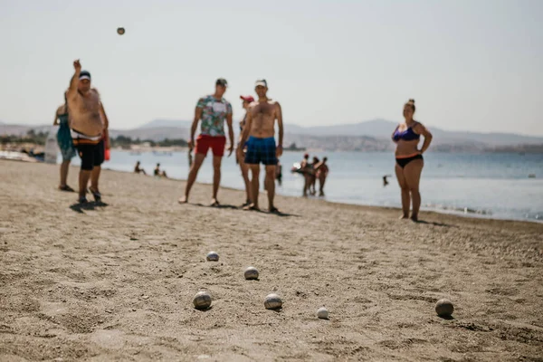 2018 Istanbul Türkei Freizeit Für Urlauber Strand Rentner Ein Boule — Stockfoto