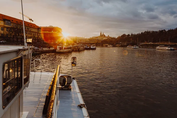 2020 Praga República Checa Praga Durante Crepúsculo Tarde Foto Con —  Fotos de Stock