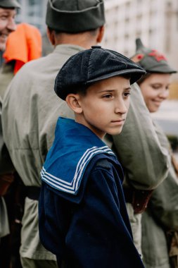 13.10.2019 Vinnitsa, Ukrayna: Almanya, Ukrayna ve Rusya 'dan askeri kulüplerin yer aldığı İkinci Dünya Savaşı askeri muharebelerinin yeniden inşasına sahne