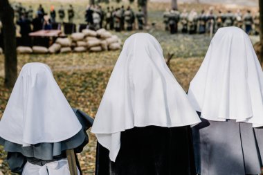 13.10.2019 Vinnitsa, Ukrayna: Almanya, Ukrayna ve Rusya 'dan askeri kulüplerin yer aldığı İkinci Dünya Savaşı askeri muharebelerinin yeniden inşasına sahne
