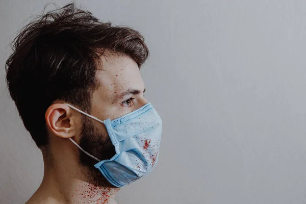 Πορτραίτο Ενός Άνδρα Ιατρική Μάσκα Κατά Διάρκεια Της Επιδημίας Του — Φωτογραφία Αρχείου