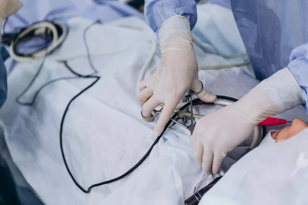 Medizinisches Chirurgenteam Krankenhaus Bei Minimal Invasiven Chirurgischen Eingriffen Operationssaal Mit — Stockfoto