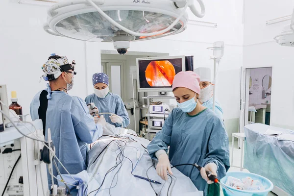 2019 Vinnitsa Ukraine Medical Team Performing Surgery Group Surgeons Hospital — Stock Photo, Image