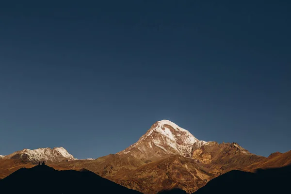 Kazbek Mountain Highest Mountain Georgia One Most Beautiful Snow Capped — Stock Photo, Image