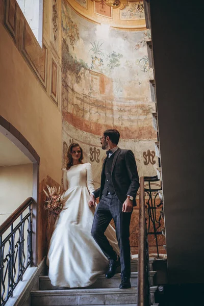 Boda Estilo Georgiano Foto Joven Novia Rubia Preparándose Para Boda —  Fotos de Stock