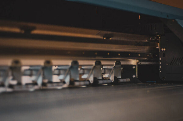 The image of a professional printing machine with copy space