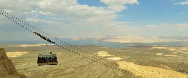 Cable Car Masada Israel Lift Judean Desert Top Masada Copy — Stock Photo, Image