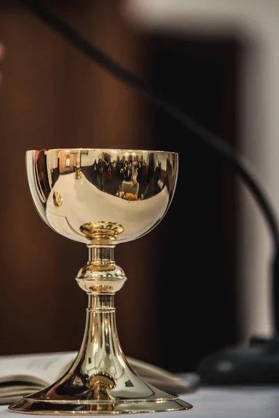 Una Copa Vino Para Comunión Iglesia — Foto de Stock