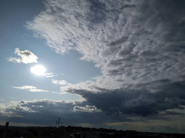 Fantastic bird from the clouds covered the sky