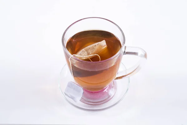 Cup Tea Tea Leaf White Background — Stock Photo, Image