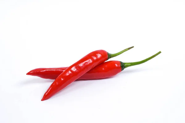 Närbild Ovanifrån Röd Chili Peppar Med Skivad Vit Bakgrund Raw — Stockfoto