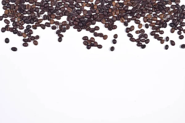 Coffee Beans Isolated White Background Top View — Stock Photo, Image