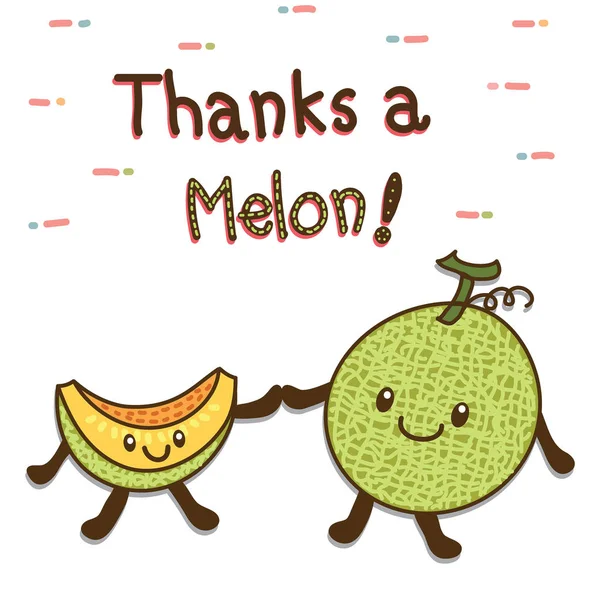 Grazie un melone — Vettoriale Stock