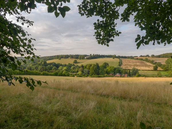 Vista Del Valle Del Ajedrez Las Colinas Chiltern Hertfordshire —  Fotos de Stock