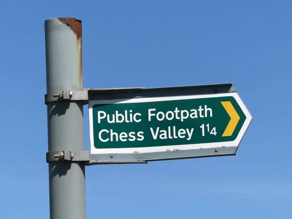 Footpath sign to the Chess Valley in Hertfordshire, England, UK