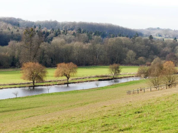 Vista Del Río Ajedrez Cerca Latimer Buckinghamshire Inglaterra Reino Unido —  Fotos de Stock