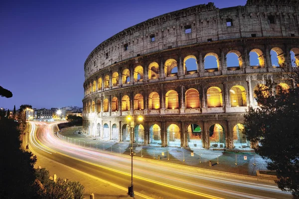 Coliseu Noite Roma Itália — Fotografia de Stock