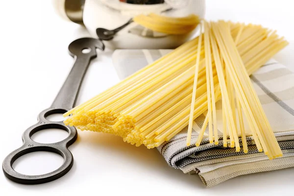 Spaghetti Alla Chitarra Pasta Alla Chitarra Spaghetti Quadrati — Foto Stock