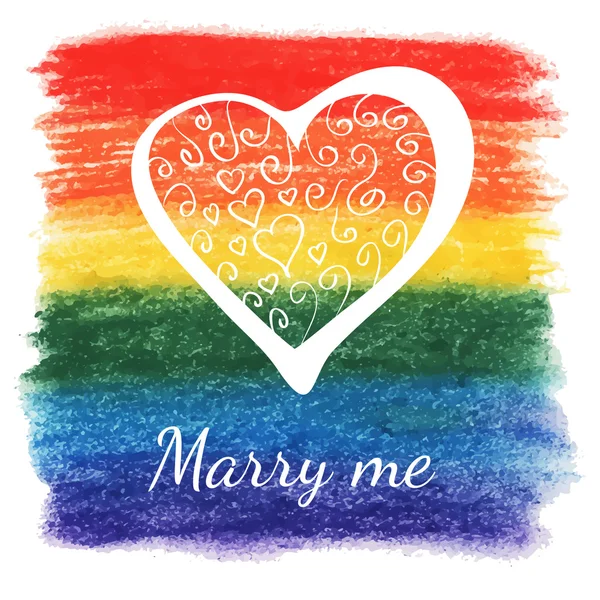 Wedding rainbow card — Stockový vektor