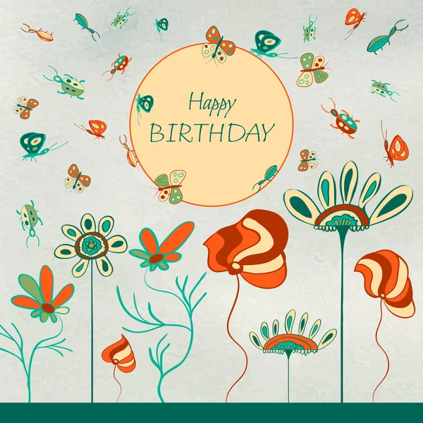 Kids birthday card — Stock Vector