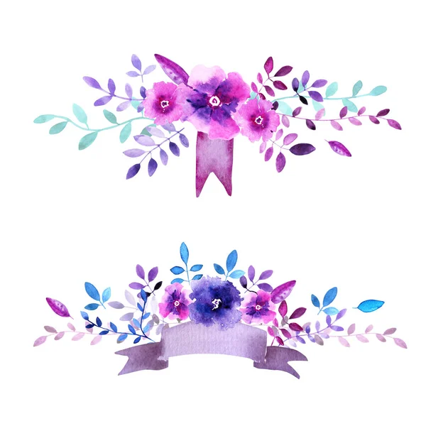 suluboya çiçek ve dalları