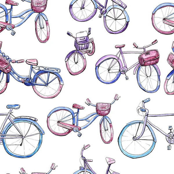 Pattern with bicycle models — Stock Photo, Image