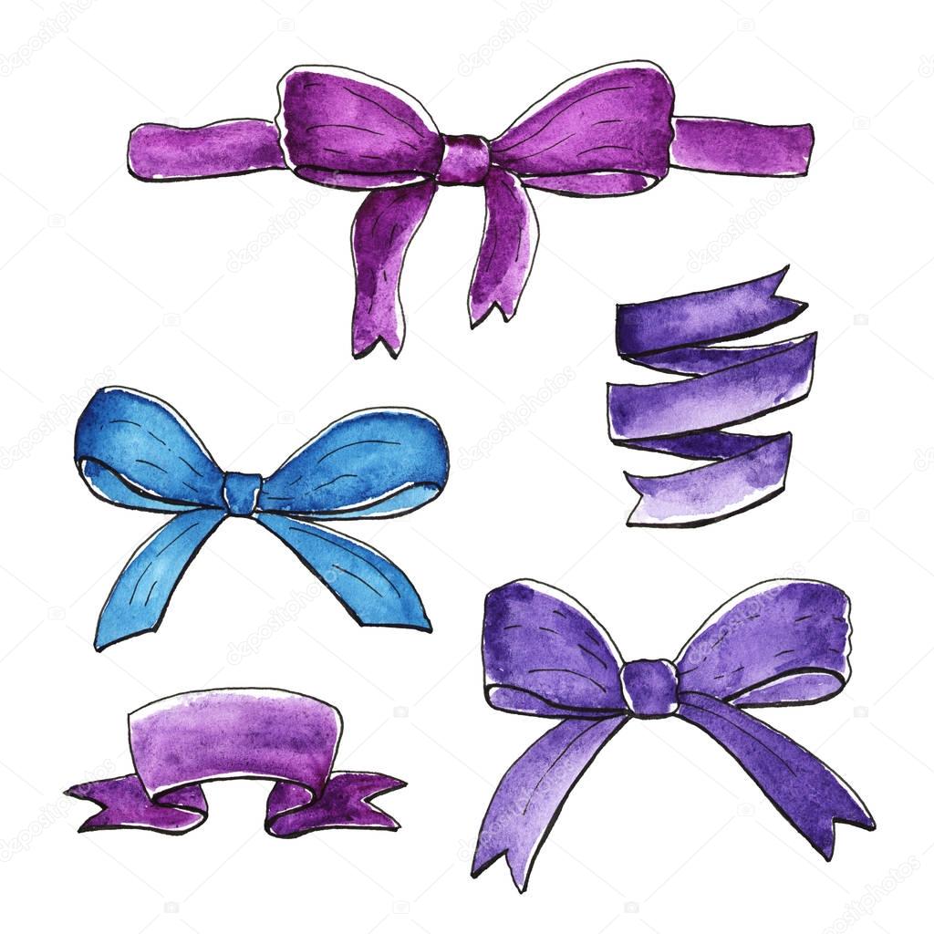 graphic bows and ribbons set