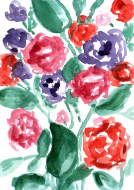 suluboya çiçek arka plan