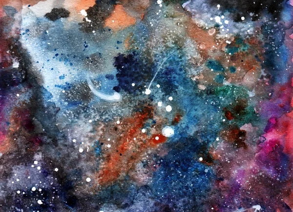 Padrão de universo aquarela — Fotografia de Stock