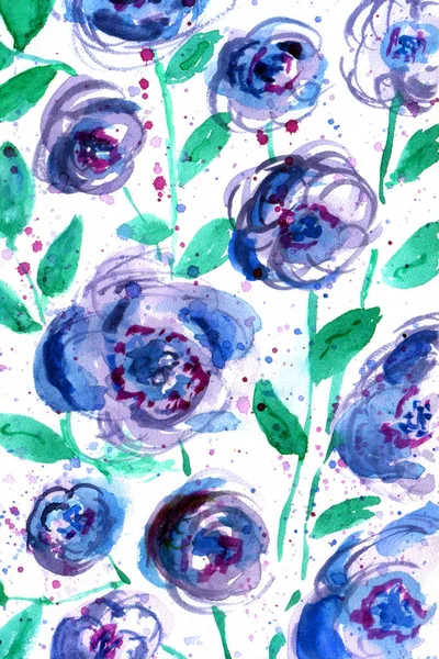 Watercolor floral background — Stock Photo, Image