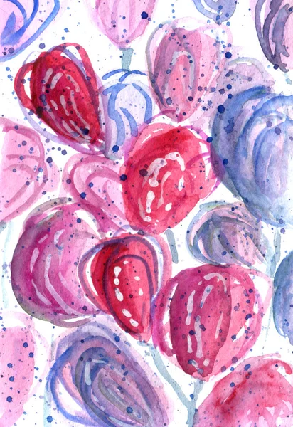 Suluboya çiçek doku