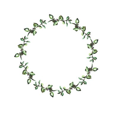 çelenk kekik dalları ile