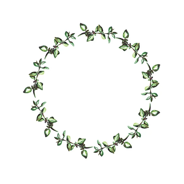 çelenk kekik dalları ile