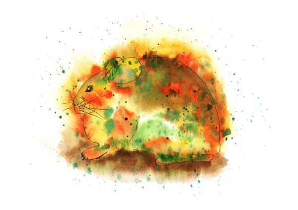 Akvarelu ilustrace pika. — Stock fotografie