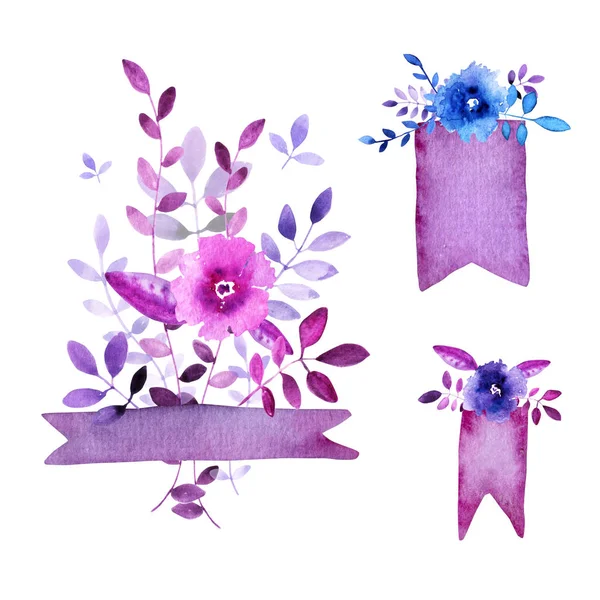 çiçekler, yapraklar, dallar, şerit.