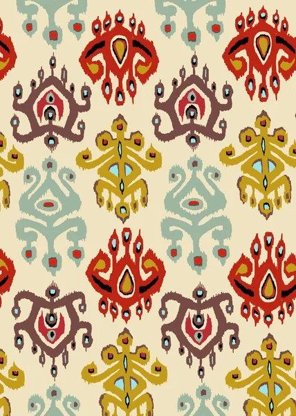 Ethnic Ornament Ikat Peoples Asia Bright Colors Embroidery Printing — Stock Photo, Image