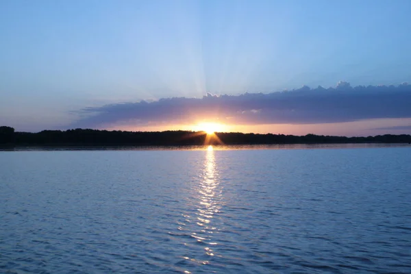 Aube Sur Volga Ciel Eau Nacrés — Photo