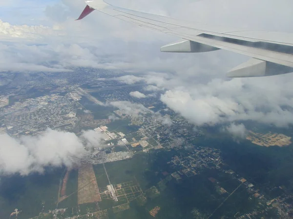 Ventana Avin Paisaje Vuelo Avin — Photo